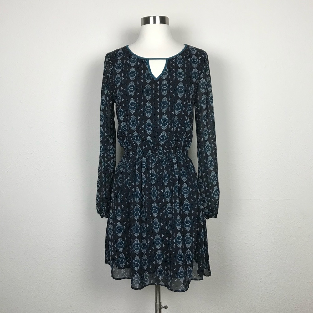 Xhilaration Black Party Dress Geometric Tribal - S